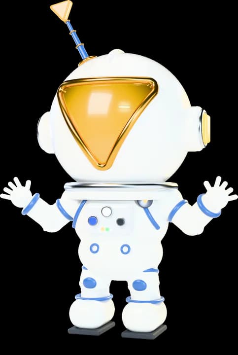 Mav, with a glowing triangle visor